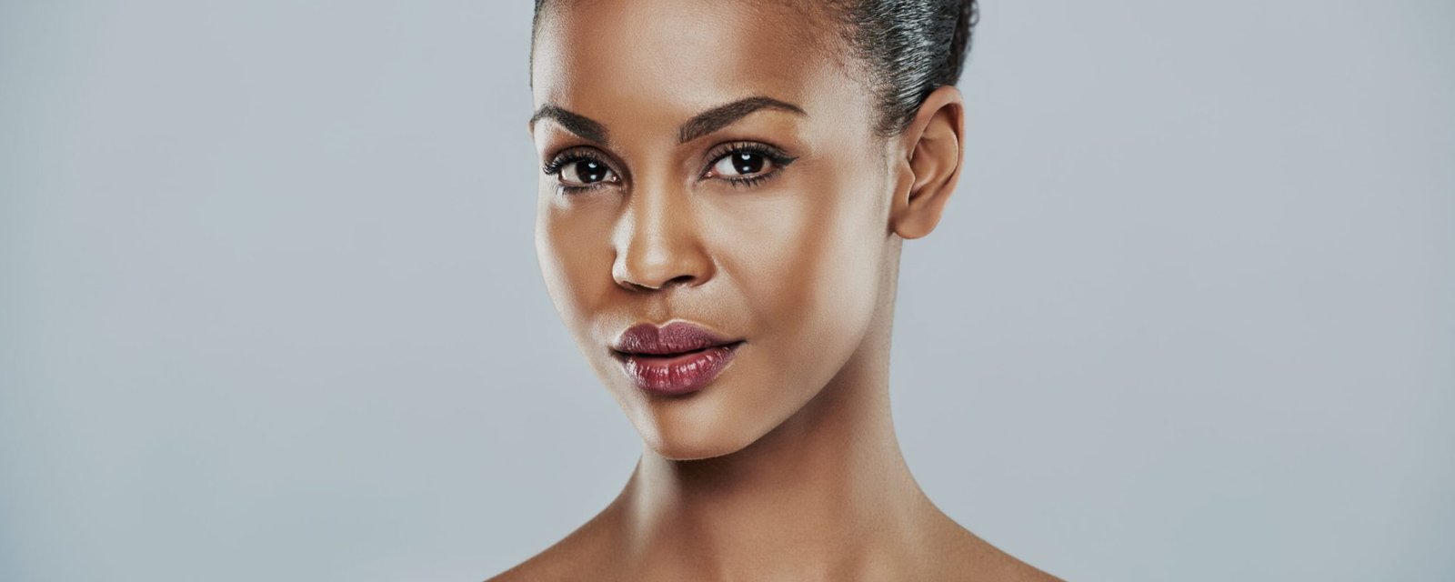 girl with clean shiny skin/ chemical peel photo